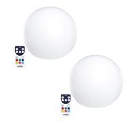 Lot de 2 Boules lumineuses sans fil flottante LED multicolore dimmable BOBBY ∅30cm avec télécommande et socle à induction