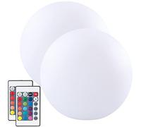 2 boules lumineuses sans fil télécommandées avec LED RVBB - Ø 20 cm [Lunartec]
