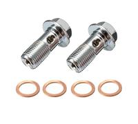 2 boulons de banjo de frein en acier inoxydable pour moto M10 x 1,0 mm Convient pour étrier maître-cylindre