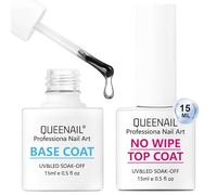 2 Bouteille 15ml No Wipe Top Coat et Base Coat Set, Base et Top Coat Polish UV Vernis à ongles Gel, Long Lasting Manucure Kit pour vernis à ongles, Design d'art d'ongle