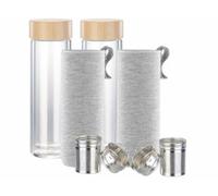 2 bouteilles à thé isotherme à double paroi et housse - 400 ml Cucina Dimodena