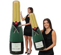 2 bouteilles de champagne gonflables - Comprend 1 bouteille géante de 180 cm de haut et 1 bouteille de 72 cm