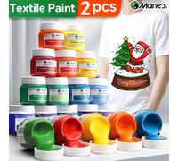 2 bouteilles de peinture pour tissu Marie's, 50 ml/1,7 fl. oz - Couleurs vibrantes disponibles pour vêtements permanents, kit de pigments textiles professionnels pour artistes et artisans, outils d'ar