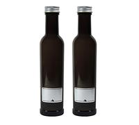 2 bouteilles d'huile brune de 250 ml, bouteille en verre à remplissage automatique avec 2 étiquettes