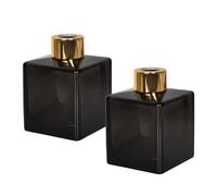 2 Bouteilles vides de diffuseur de 150 ML, Petites Bouteilles en Verre d'aromathérapie Salle de Bain, Bureau Noir Mat (Gris Fumé)