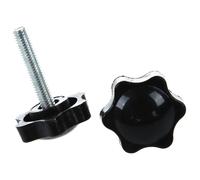 2 Bouton De Serrage À Tête Étoile Noire 32 Mm M6 X 30 Mm À Filetage Mâle