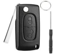 2 Boutons Coque Clé pour Peugeot 207 307 308 407 408 3008 5008 Télécommande,Compatible avec Citroe-n C2 C3 C4 C5 C6 C8 Coque de Clé kit (CE0536)
