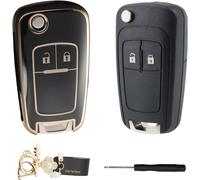 2 Boutons Coque De Clé De Voiture Avec Housse De Protection En Silicone Pour Chevrolet Aveo Matiz Cruze Captiva Spark Orlando Trax Opel Astra J Insignia Meriva Adam Boîtier Clef De Télécommande Set