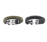 Semptec 2 bracelets de survie avec sifflet, pierre à feu et couteau