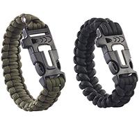 Semptec 2 bracelets de survie avec sifflet, pierre à feu et couteau