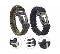 Semptec 2 Bracelets de Survie avec sifflet, Pierre à feu et Couteau
