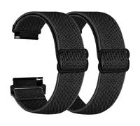 2 Bracelets Nylon 22 mm, Compatible avec Samsung Gear S3 Classic, Noir