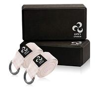 2 Briques Yoga et 2 Sangles - Kit d’Initiation pour Débutants. Cadeau pour le Yoga. Idéal pour les Exercices d'Intérieur à la Maison