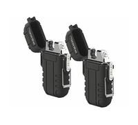 : 2 briquets électroniques rechargeables à double arc électrique - Noir