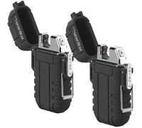 : 2 briquets électroniques rechargeables à double arc électrique - Noir