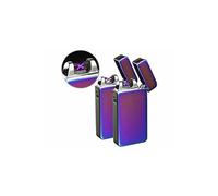 : 2 briquets électroniques USB à double arc électrique - Mauve irisé