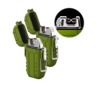 2 briquets rechargeables à double arc électrique, coloris olive Pearl