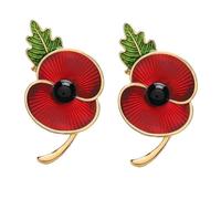 2 broches coquelicot en métal, épinglettes en forme de fleur rouge, n'oublions pas la broche commémorative du jour des anciens combattants
