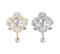 2 Broches En Cristal De Goutte D'Eau, Épingles À Robe En Or Et En Argent, Décoration De Costume De Mariée Et De Demoiselle D'Honneur, Adaptées Aux Robes De Mariée, Costumes, Occasions Formelles.