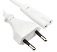 2 Broches Euro Fiche vers Figure De Huit 8 C7 Fiche Alimentation câble 1,8 m Blanc [1.8 mètre/1,8m]