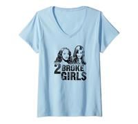 2 Broke Girls Broke Girls T-Shirt avec Col en V