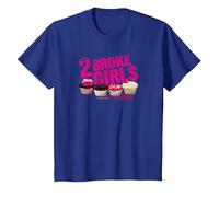 2 Broke Girls Cupcakes T-Shirt, Enfant, Bleu Royal, 3 Ans