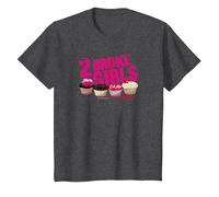 2 Broke Girls Cupcakes T-Shirt, Enfant, Chiné Foncé, 2 Ans