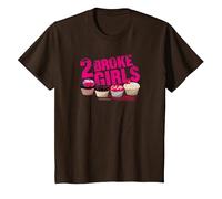 2 Broke Girls Cupcakes T-Shirt, Enfant, Marron, 6 Ans