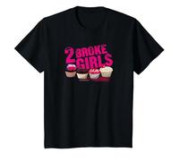 2 Broke Girls Cupcakes T-Shirt, Enfant, Noir, 2 Ans