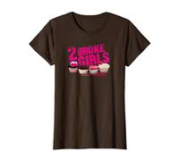 2 Broke Girls Cupcakes T-Shirt, Femme, Marron, 3XL