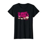 2 Broke Girls Cupcakes T-Shirt, Femme, Noir, XL