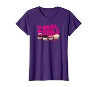 2 Broke Girls Cupcakes T-Shirt, Femme, Violet, XS