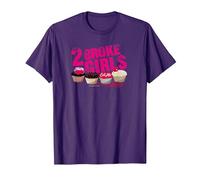 2 Broke Girls Cupcakes T-Shirt, Homme, Violet, S