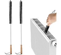 2 Brosse Radiateur De 75 cm avec Manche en Bois Universelle Brosse pour Radiateurs Plats, À Ailettes, Stores Et Joints | Élimination Efficace De La Poussière pour Radiateurs