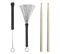 2 Brosses À Tambour Et 1 Paire De S En Bois, Brosses À Tambour Rétractables, Brosses Métalliques À Long Manche, Accessoires De Percussion