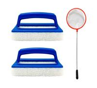 2 Brosses De Nettoyage De Sol Pour Piscine, 1 Filet À Feuilles, Éponge De Nettoyage De Piscine, Brosse De Piscine, Revêtement De Piscine, Brosse De Piscine, Nettoyage D'Accessoires De Piscine.