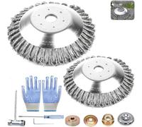 2 brosses pour débroussailleuse, brosse métallique dentée 25,4 mm, universelle, pour débroussailleuse