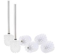 2 brosses WC en Acier Inoxydable avec têtes de Rechange Ø 8 cm - Blanc [BadeStern]