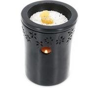 2 brûle-parfum en pierre noire Noir