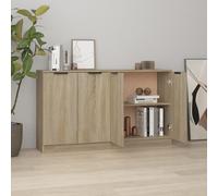 2× Buffets Chêne Sonoma 60x30x70 cm Bois d'Ingénierie Armoires Salon vidaXL