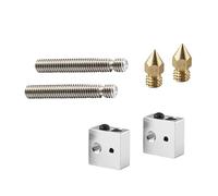 2 Buses d'extrudeuse 0.4mm + 2 Tubes de Gorge M6 1.75mm + 2 Blocs Chauffants compatibles avec MK8 Anet A8 Extrusion j-Head pièces d'imprimante 3D(Lenght 30mm)