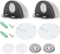 2 butées de porte magnétiques, butée de porte en demi-lune avec coussin en caoutchouc, butée de porte en acier inoxydable, peuvent protéger la porte murale contre les dommages