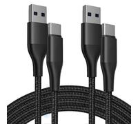 2 Câble USB-C Charge Rapide 3A pour OPPO Reno 8 Pro Find X3 X5 Lite A16 A53 A53S A54 A94 - Nylon Tressé 1M Noir - E.F.Connection