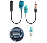 2 Câbles Adaptateurs Antenne Fakra Z vers DIN 15 cm, Connecteur Radio FM Dab AM, Adaptateur pour Autoradio, Tuner Dab+, Récepteur Média CD, Unité Centrale Voiture avec Fiche Supplémentaire