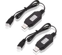 2 Câbles De Charge Usb 7.4 V Pour DronesCompatible Avec Syma X8c/X8g/Hubsan H501sConnecteur Usb,Convient Pour Batteries Lipo,Noir,Plastique Noir