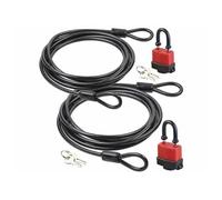 2 câbles en acier gainés 5 m avec cadenas [AGT]