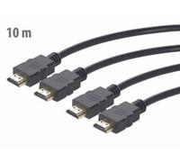 2 câbles HDMI compatibles 4K, 3D & Full HD, HEC, noir - 10 m Auvisio
