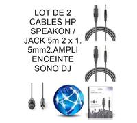 2 CABLES HP SPEAKON / JACK 5M 2 X 1.5MM2 Connecteurs pour AMPLI ENCEINTES SONO DJ