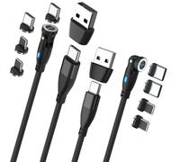 2 câbles magnétiques USB-C/USB-A vers USB-C/Lightning avec 4 connecteurs [Callstel]