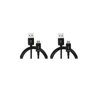 2 Câbles Micro Usb De Recharge Et De Transfert Pour Samsung Galaxy J6 (2018) ( 1 Mètre + 3mètres -noir )